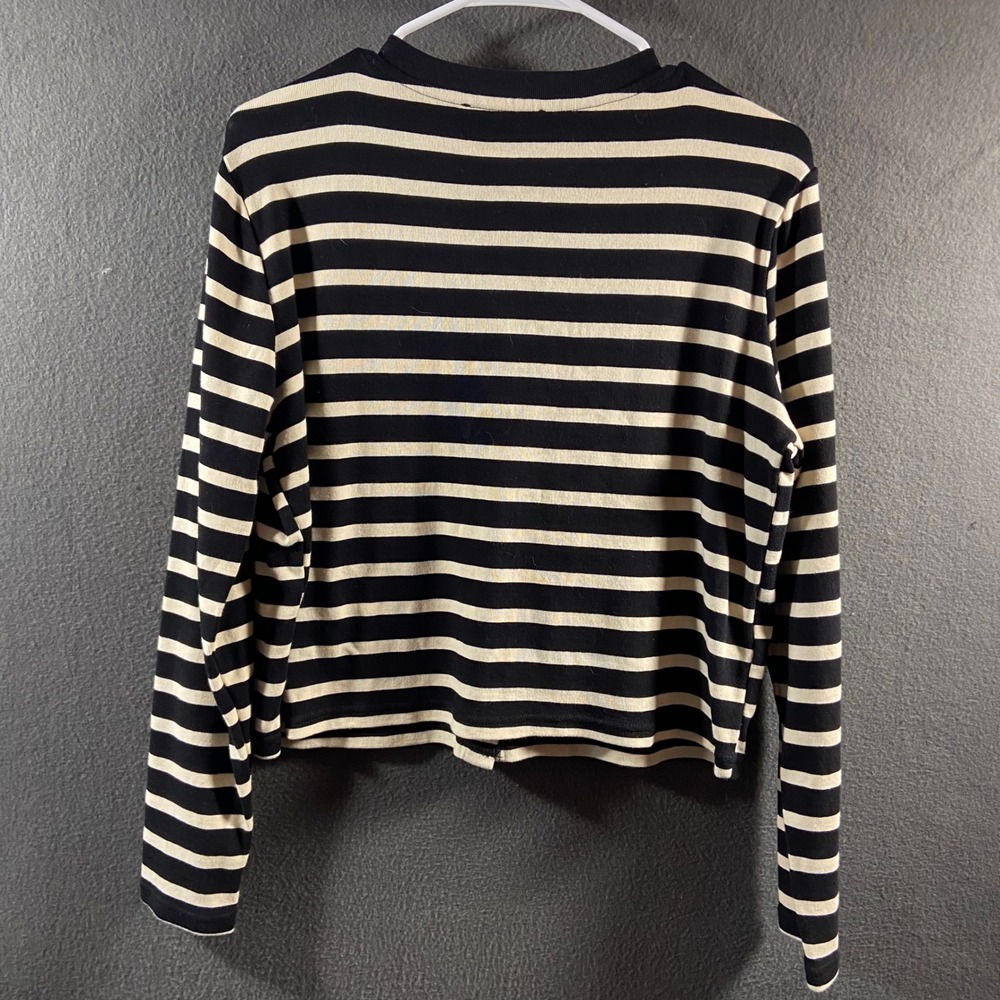 nautical Striped Cardigan Gold Crest Cream XL parisian capsule quiet luxury - Picture 6 of 8